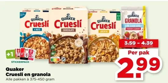 Aanbieding: Cruesli en granola