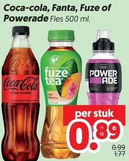 Aanbieding: Coca-cola, Fanta, Fuze of Powerade
