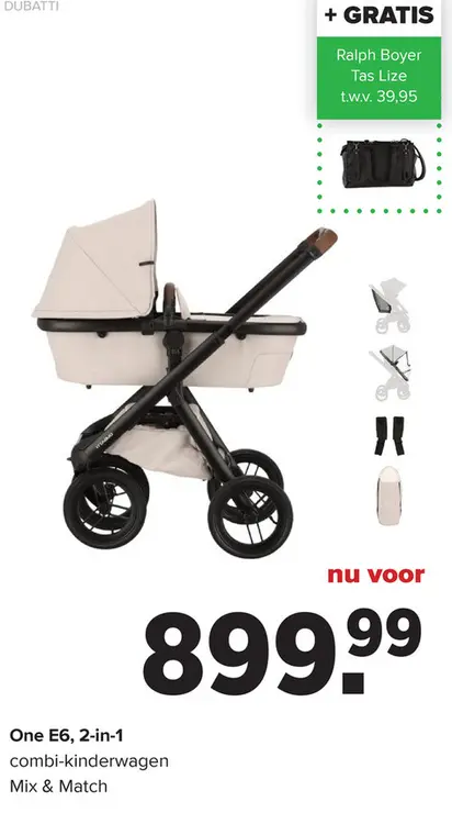 Aanbieding: One E6, 2-in-1 combi-kinderwagen