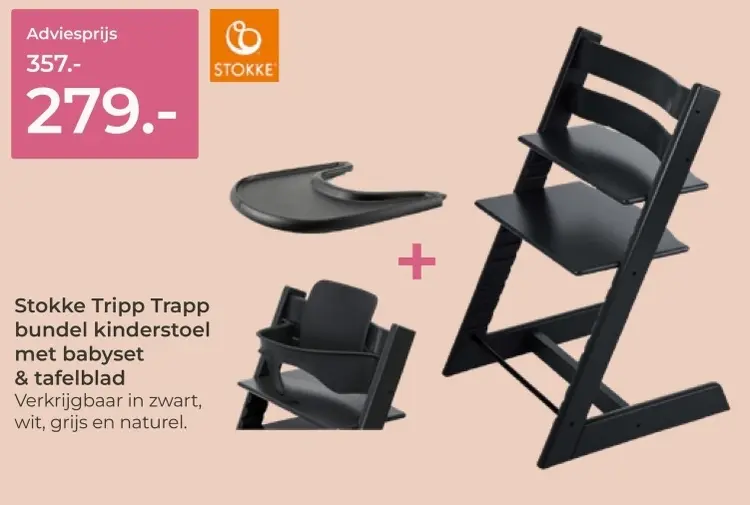 Aanbieding: Tripp Trapp bundel kinderstoel met babyset & tafelblad