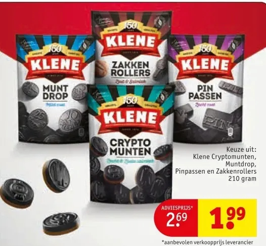 Aanbieding: Klene Cryptomunten, Muntdrop, Pinpassen en Zakkenrollers