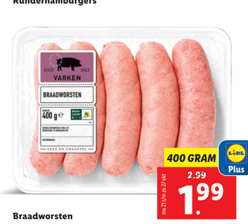 Aanbieding: Braadworsten