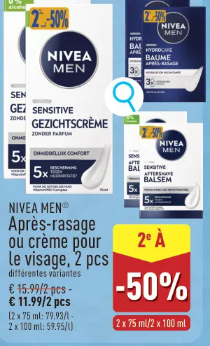 Offre: Après-rasage ou crème pour le visage