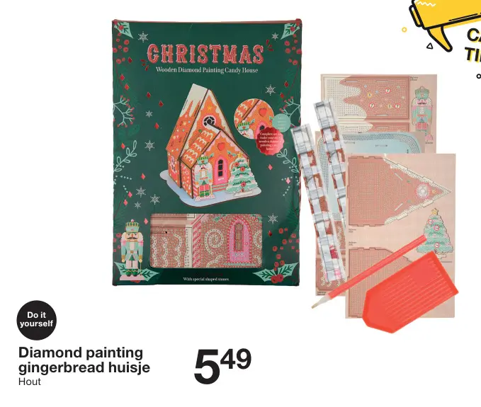 Aanbieding: Diamond painting gingerbread huisje