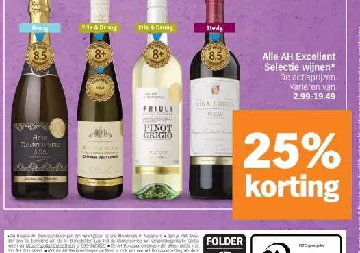 Aanbieding: AH Excellent Selectie wijnen
