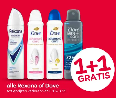 Aanbieding: Rexona or Dove deodorants