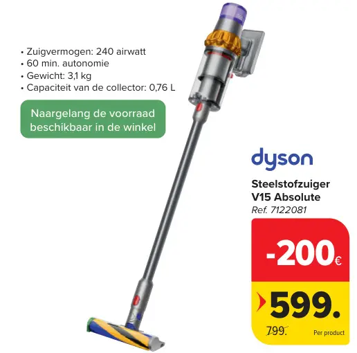 Promotie: Steelstofzuiger V15 Absolute