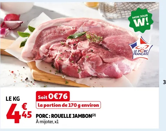Offre: Porc : rouelle jambon