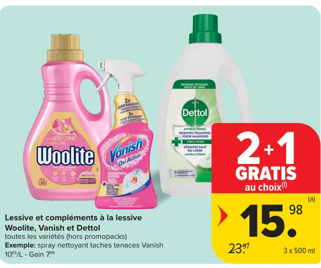 Offre: Lessive et compléments à la lessive