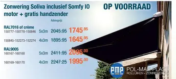 Aanbieding: Zonwering Soliva inclusief Somfy 10 motor + g