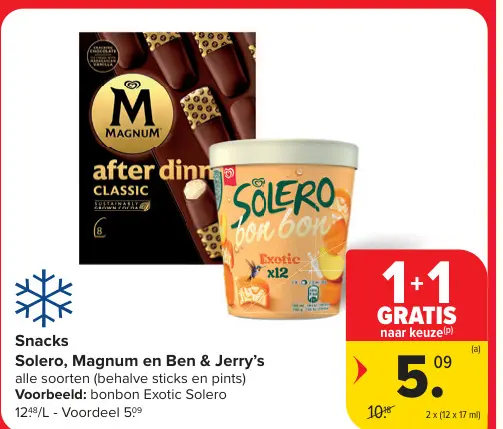 Promotie: Snacks Solero, Magnum en Ben & Jerry's