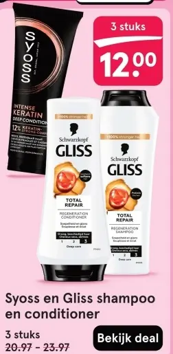 Aanbieding: Syoss en Gliss shampoo en conditioner