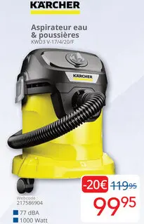 Offre: Aspirateur eau & poussières