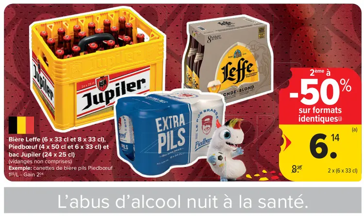 Offre: Bière Leffe, Piedbœuf et bac Jupiler