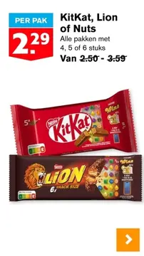 Aanbieding: KitKat, Lion of Nuts