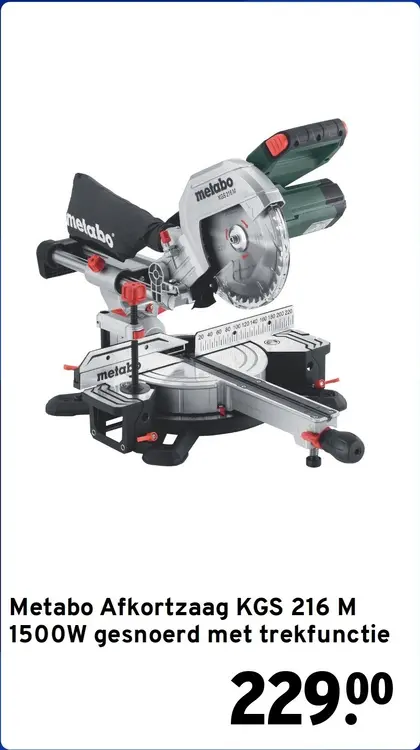 Aanbieding: Afkortzaag KGS 216 M 1500W gesnoerd met trekfunctie