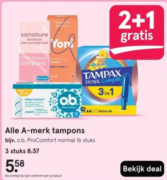 Aanbieding: Alle A-merk tampons