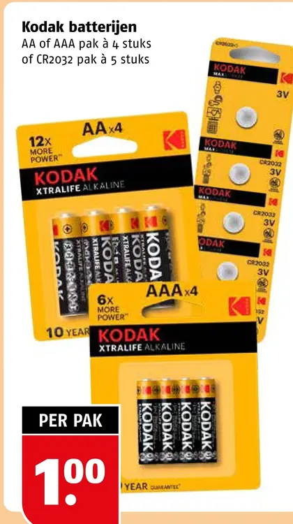 Aanbieding: Kodak batterijen