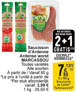 Offre: Saucisson d'Ardenne / Ardense worst MARCASSOU
