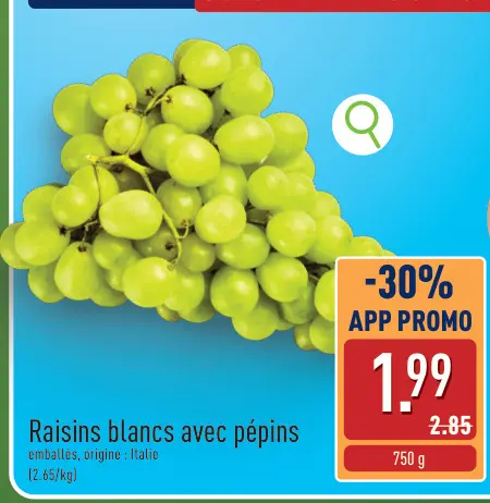 Offre: Raisins blancs avec pépins