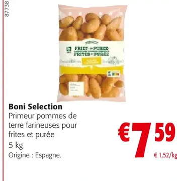 Offre: Primeur pommes de terre farineuses pour frite