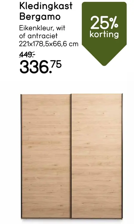 Aanbieding: Kledingkast Bergamo