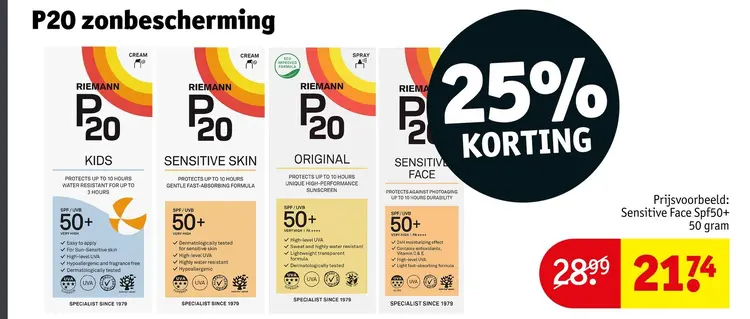 Aanbieding: P20 zonbescherming 