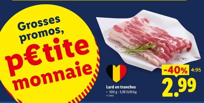 Offre: Lard en tranches