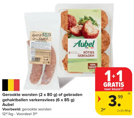Promotie: Gerookte worsten of gebraden gehaktballen varkensvlees