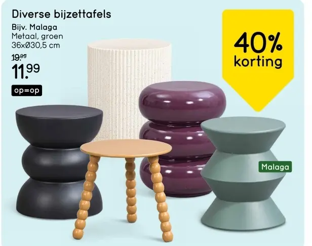Aanbieding: Diverse bijzettafels