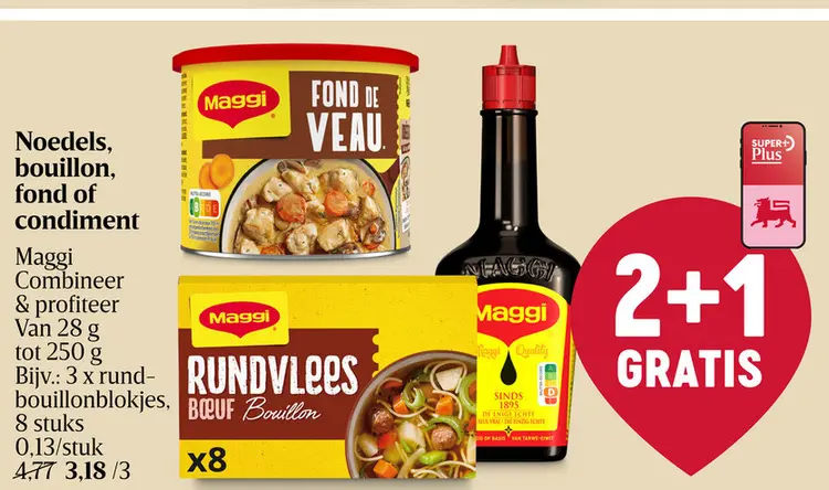 Promotie: Noedels, bouillon, fond of condiment