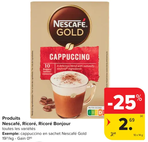Offre: Produits Nescafé, Ricoré, Ricoré Bonjour toutes les variétés