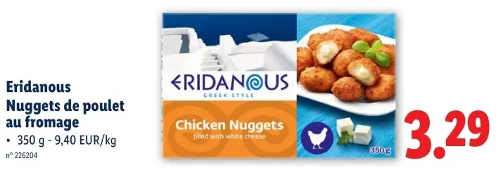 Offre: Nuggets de poulet au fromage