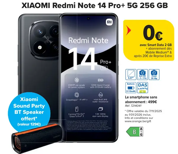 Offre: Redmi Note 14 Pro+ 5G