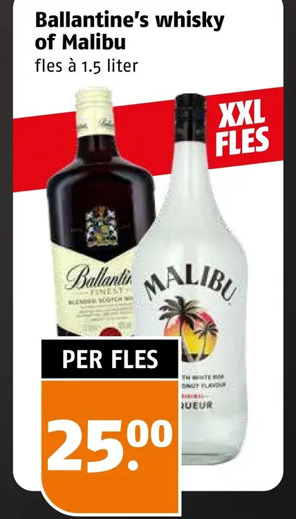 Aanbieding: Ballantine's whisky of Malibu