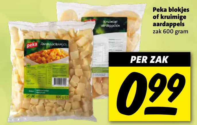 Aanbieding: blokjes of kruimige aardappels