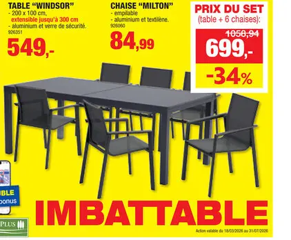 Offre: Garden Plus Milton chaise de jardin gris foncé