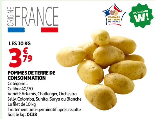 Offre: Pommes de terre de consommation