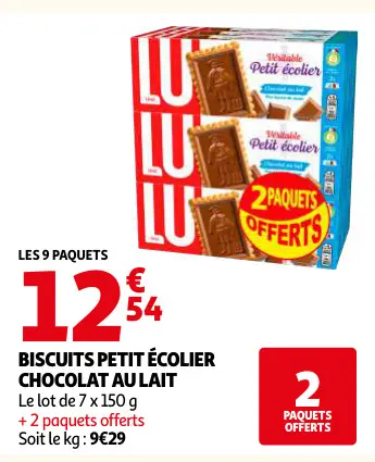 Offre: Biscuits petit écolier chocolat au lait