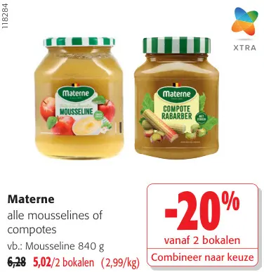Promotie: Materne alle mousselines of compotes