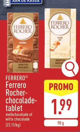 Promotie: Ferrero Rocher-chocolade-tablet