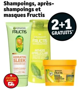 Offre: Shampoings, après-shampoings et masques Fructis