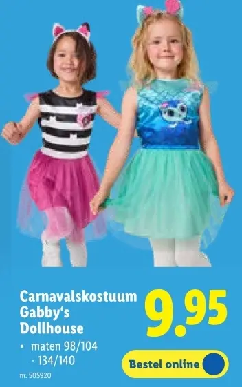 Promotie: Carnavalskostuum Gabby's Dollhouse