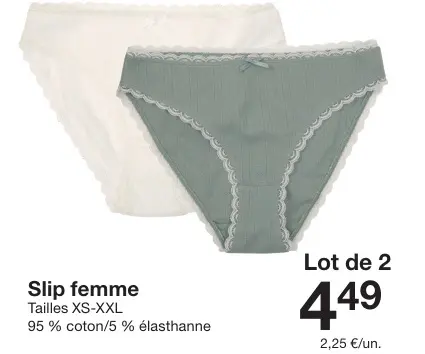 Offre: Slip femme