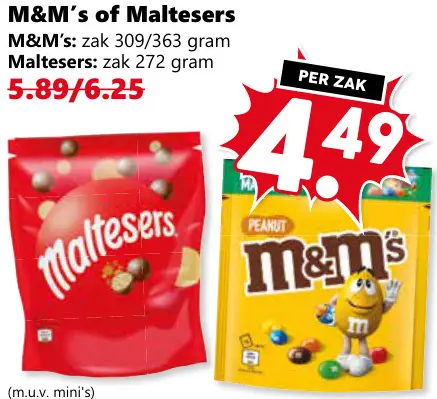 Aanbieding: M&M's of Maltesers