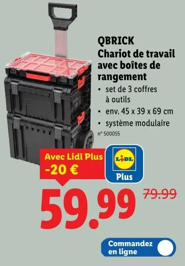 Offre: Chariot de travail avec boîtes de rangement