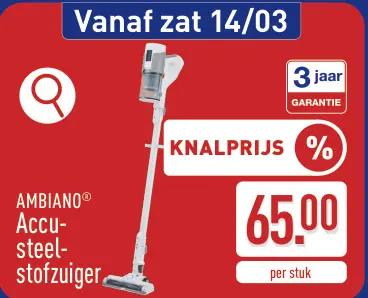 Promotie: Accu-steel-stofzuiger