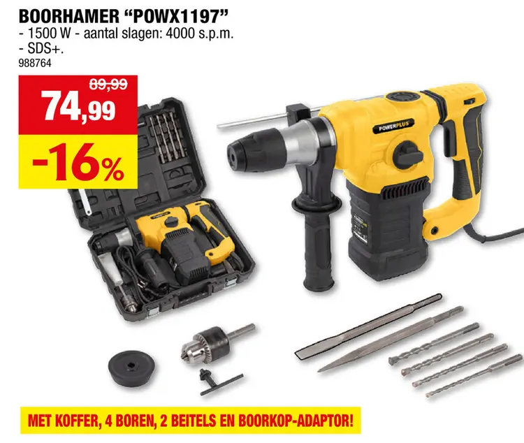 Aanbieding: Powerplus POWX1197 boorhamer 1500W
