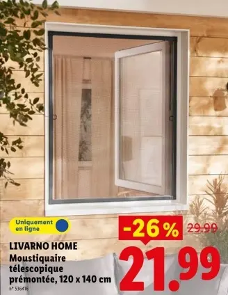 Offre: Moustiquaire télescopique prémontée