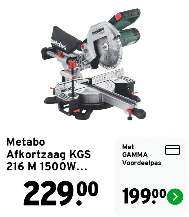 Aanbieding: Afkortzaag KGS 216 M 1500W